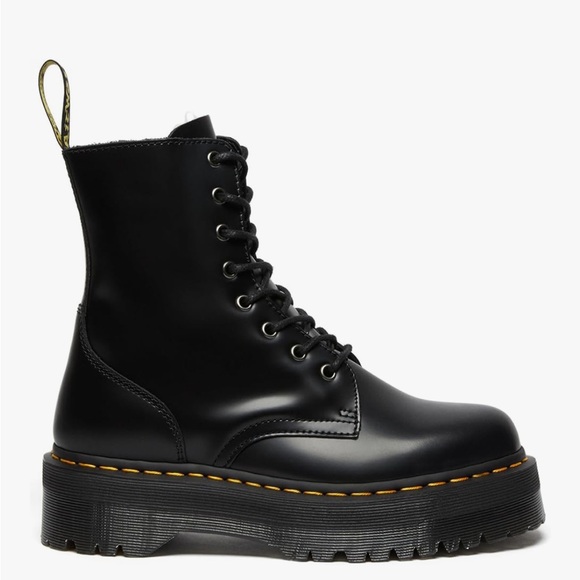 Dr. Martens Black Ankle Boots with Yellow Stitching - Picture 1 of 13